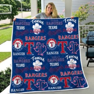 Texas Rangers All Over Logo Quilt